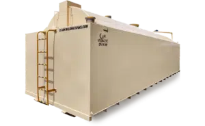 self contained tanks on skids above ground