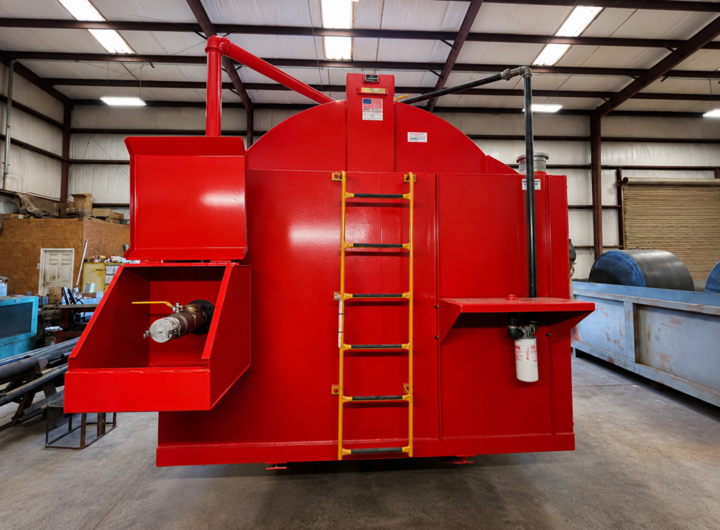 Custom self-contained storage tank with optional equipment package