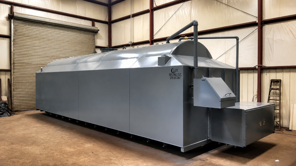 Skid-mounted fuel storage tank with enclosed secondary containment